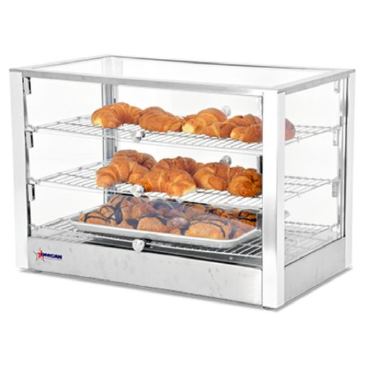 OMCAN DW-CN-0115-L 16” COUNTERTOP DISPLAY WARMER WITH FRONT & REAR DOORS & 3 SHELVES