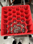 Vollrath Full-Size Red 16-Compartment 11" Glass rACK