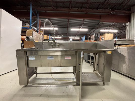 3 Compartment Sink With Right Hand Drain Board and Faucet 3 Compartment Sink With Right Hand Drain Board and Faucet