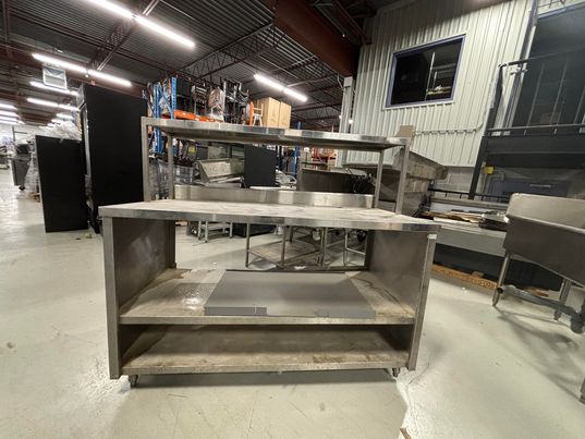 Stainless steel cabinet with overshelf Stainless steel cabinet with overshelf