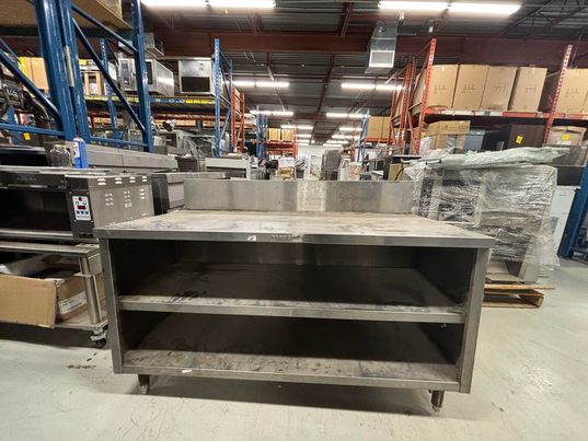 Stainless steel cabinet with double undershelf Stainless steel cabinet with double undershelf