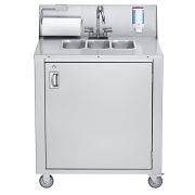 Crown Verity 34" x 25" CV-PHS-3C Triple Bowl Cold Portable Hand Sink